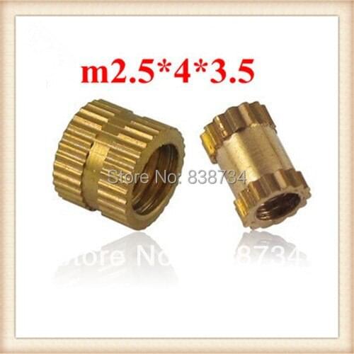100pcs m2.5*4*3.5 high quality h59 brass bushing nut knurled nut