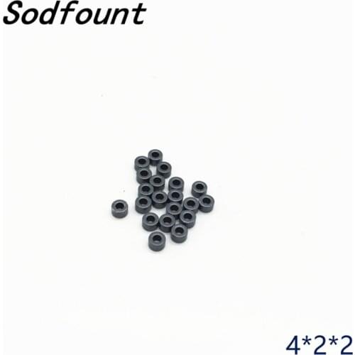 100pcs Small Ferrite 4*2*2mm Anti-interference Inductor Cores EMI Filter Ring Nickel Zinc through Flux
