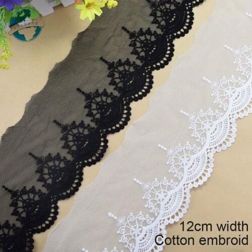 12cm wide white lace embroid sewing ribbon guipure lace african lace fabric trim warp knitting DIY Garment Accessories#2636