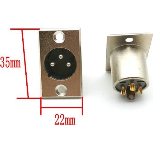 20pcs metal XLR 3 pin male chassis Mount Socket Locking