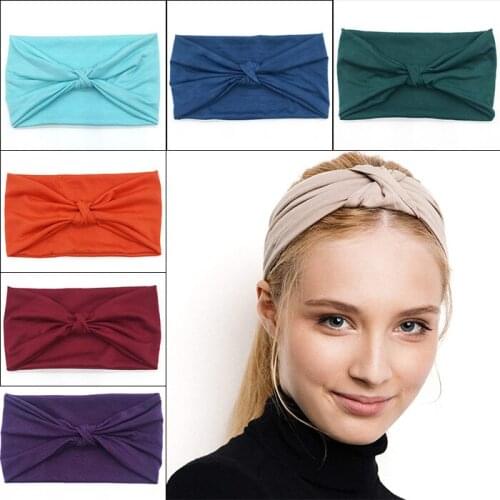 2019 Wide Patchwork Cotton Sports Headband For Women Adult