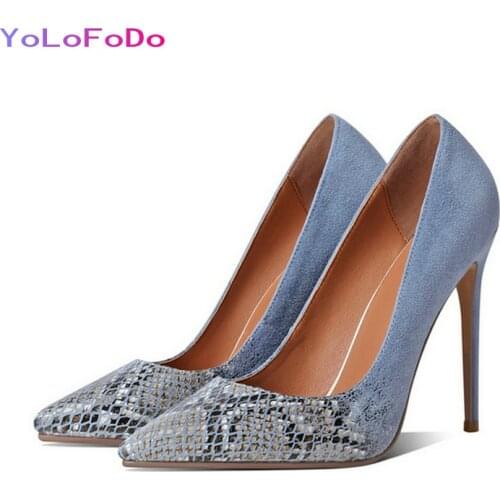 2021 Spring Autumn Microfiber Women High Heel Shoes Pointed Toe Thin High Heel High Quality Women Pumps Plus Size 34-43