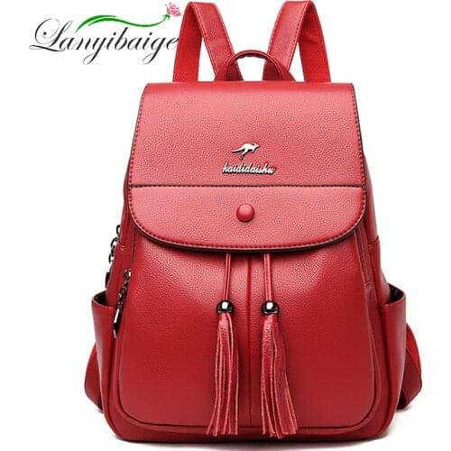 2020 Wew Ladies Backpack High Quality Leather Ladies Backpack large Capacity Schoolbag Travel Backpack Designer Bag mochila
