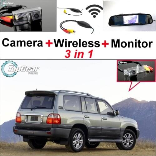 3 in1 Special Rear View Wifi Camera + Wireless Receiver + Mirror Monitor Easy DIY Parking System For LEXUS LX 470 LX470 J100