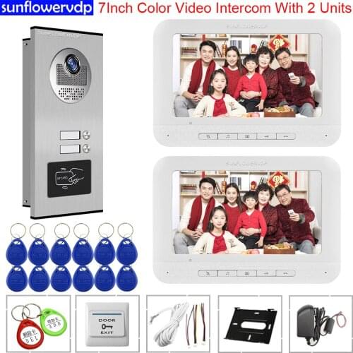 7inch Video Doorbell With Monitor Video 2 Monitors Video Door Phone Handset For Intercom Apartments Access Control Home Security