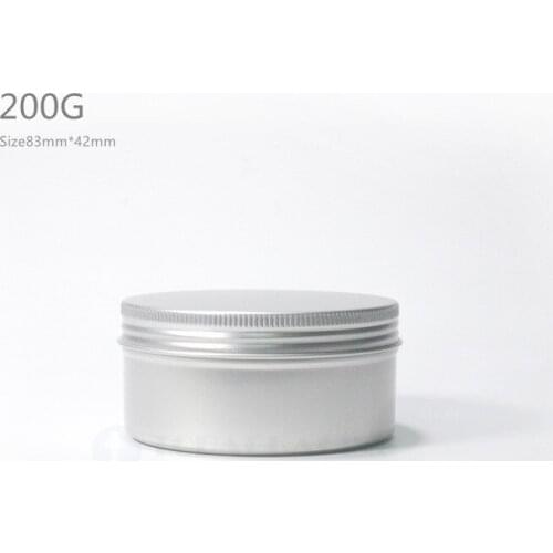 200G x 50 Aluminum Jar,screw cap Empty cosmetic container cream jar sample tin 200ml lip balm metal pot Nail art cansfor mask