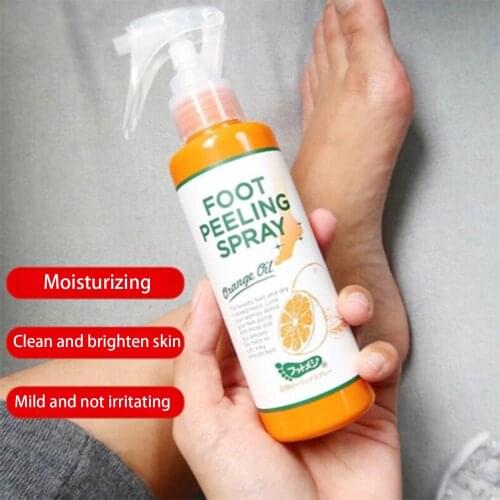 Japan Cosmetics Foot Peeling Spray Natural Orange Essence Pedicure Hands Dead Skin Exfoliator Mask Whiten Baby Foot Care Tool