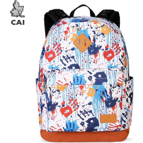 CAI 2020 School Bag Double Sided Casual Backpacks for Outdoor Mountaineering Teens Boys Girls Bookbag Travel Leisure Knapsack