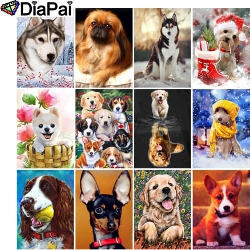 DIAPAI 100% Full Square/Round Drill 5D DIY Diamond Painting "Animal dog flower" 3D Embroidery Cross Stitch Home Decor