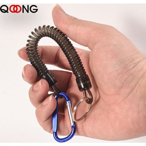 20-90cm Long Tactical Retractable Spring Elastic Rope Outdoor Survival Tool Anti-lost Keychain Lanyards Mens Hip Hop Jewelry