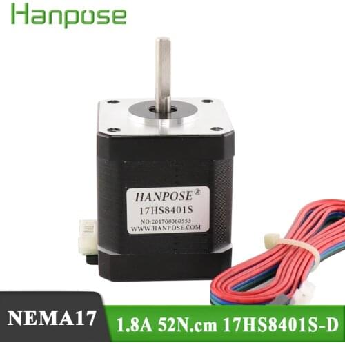For 3D printer free shipping 1pcs 4-lead Nema17 Stepper Motor 42 motor Nema 17 motor 42BYGH 1.7A 17HS8401S with DuPont line