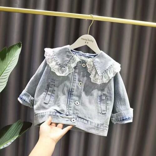 2020 New Childrens Denim Jackets Girl Trench Jean Embroidery Jackets Girls Kids clothing baby coat Casual outerwear Windbreaker