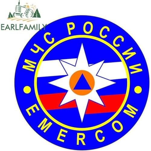 EARLFAMILY 13cm x 13cm EMERCOM of RUSSIA Car Sticker Funny Auto Motorcycle Decals Window Bumper Decoration Graphics