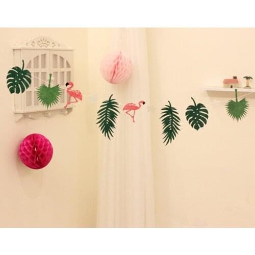 Flamingo Flag Party bell garland Banner for Happy birthday tea party wedding decor baby shower