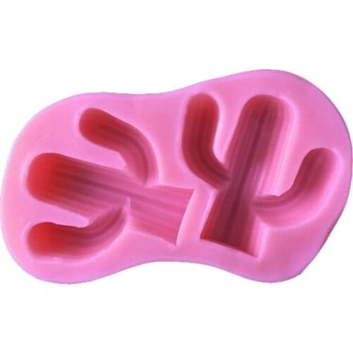 Cactus design fondant cake mold aromatherapy wax mold car decorative pendant ornament DIY gypsum aroma wax silicone mold