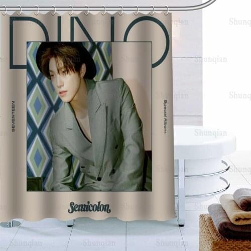 Kpop SEVENTEEN DINO Backgrounds Decor Shower Curtain Waterproof Mildew Proof Bath Curtain Polyester Fabric Bathroom Curtain 0512
