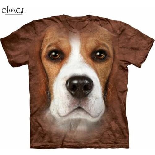 CLOOCL Animal T Shirt Beagle Dog Face 3D Print T-shirts Men Women Short Sleeve Harajuku Streetwear Tops Ropa Hombre