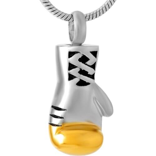 IJD8308 Boxing Glove Shape Cremation Necklace Pendant Jewelry Keepsake for Ashes with Free Filling Kit ( 6 color )
