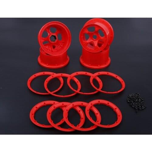 High Strength Nylon Front & Rear Wheel Hub and Rim Set Fit for 1/5 HPI ROVAN ROFUN KM GTB TS BAJA 5B
