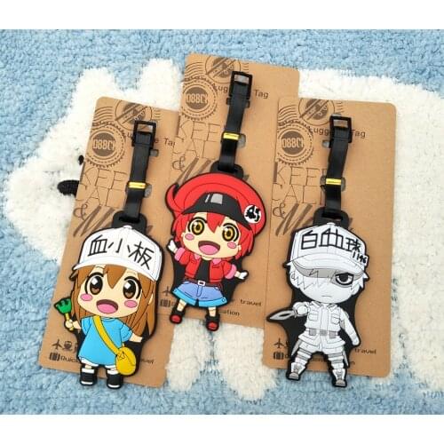 LISM Cells At Work Anime Travel Accessories Luggage Tag Suitcase ID Address Portable Tags Baggage Labels Gifts New