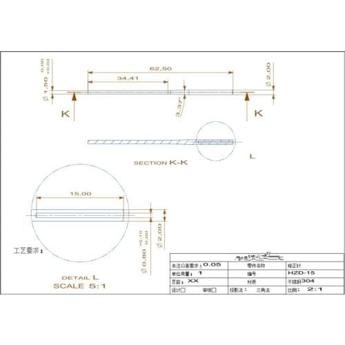 Material : stainless steel , shaft 2#62.5 mm 50 pcs