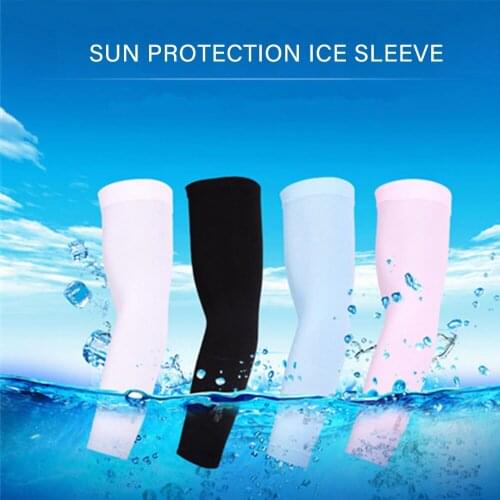 Fashion ice sleeves ice silk sunscreen sleeves Outdoor Long Gloves Sun Hand Protector Cover summer cycling driving Arm gloves