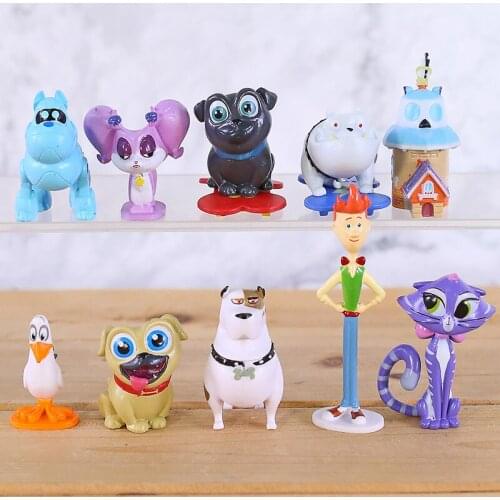 Cartoon Puppy Dog Pals Bingo Rolly Mini PVC Figures Dolls Toys Kids Birthday Christmas Gift 10pcs/set