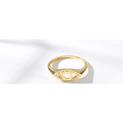 New to the wicked eye ring Punk wind man ring Stainless steel golden jewelry Christmas gift Bague femme