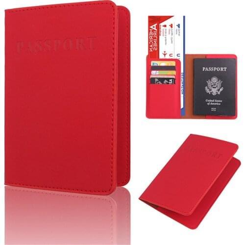 New PU Leather Passport Cover Holder Women Men Travel Credit Card Holder Travel ID Card Document Passport Holder