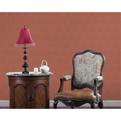 Beibehang wallpaper New Chinese non-woven wallpaper living room study TV background wall office hexagon pattern wallpaper 3D