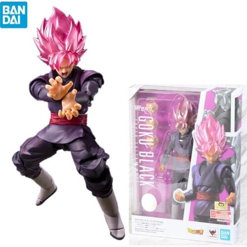 Original Bandai Anime Figure S.H.Figuarts SHF Dragon Ball Z Figure Super Zamasu Black Goku 5.5 Inch Anime Action Figures Toys