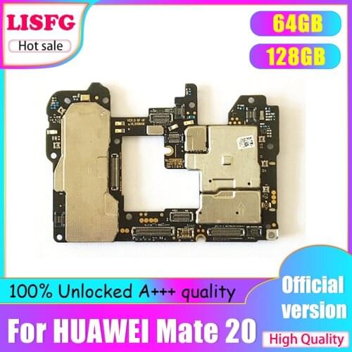 Original Unlocked For HUAWEI Mate 20 Motherboard 64GB 128GB 100% Tested Logic Board For HUAWEI Mate 20 Mainboard WIth Full Chips