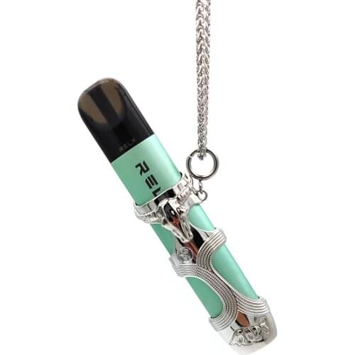 Necklace Lanyard Case For RELX Infinity Phantom Device With Lanyard Case Metal Necklace Silver Bull Head Model