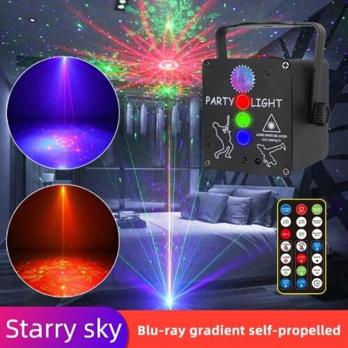 Mini Christma Projector LED Lights Music Sound Controller Strobe Lamp Beam RGB Party Light for Holiday Birthday Christmas Party