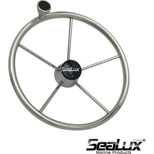 Sealux 13.5 inch Steering Wheel With F1 Knob Stainless Steel 304 Body for Boat Accessories Yacht