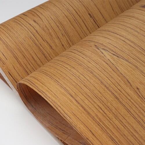Technical Thai Teak Wood Engineering Veneer E.V. Straight Grain Striped C/C 62cm x 250cm