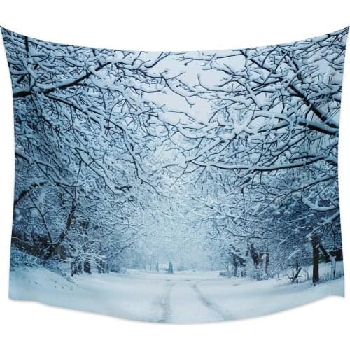 Snowy Woods Snow White Branches Scenery Wall Tapestry Cover Beach Towel Picnic Yoga Mat Home Decoration