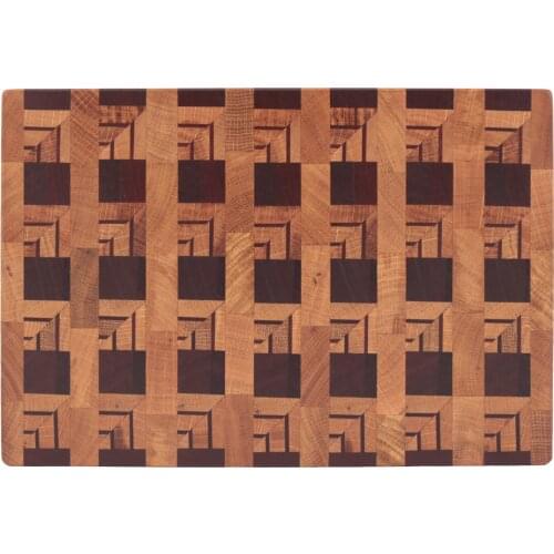 Soandora End Grain Cutting Board Oak Sapele 3 Size Hollow Pattern