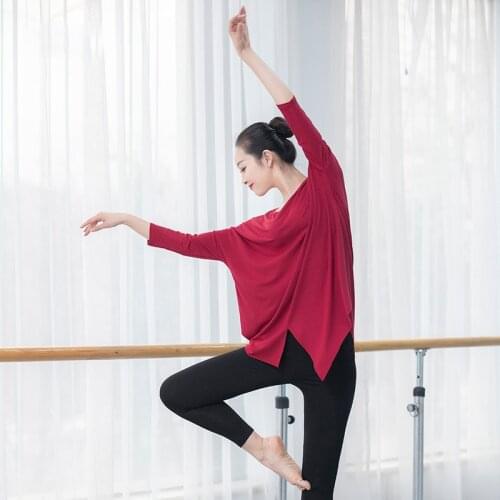 Dance T shirt ballet tops hip hop T shirt dance clothing women dance tops lyrical ballerina dancewear yoga shirt sportswear