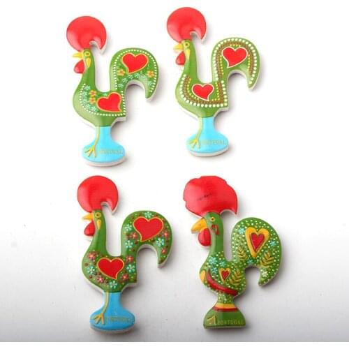 Green Portugal Cock Attractions Memorial resin Refrigerator Fridge Magnet Home Decoration Craft Souvenir Collection NEW