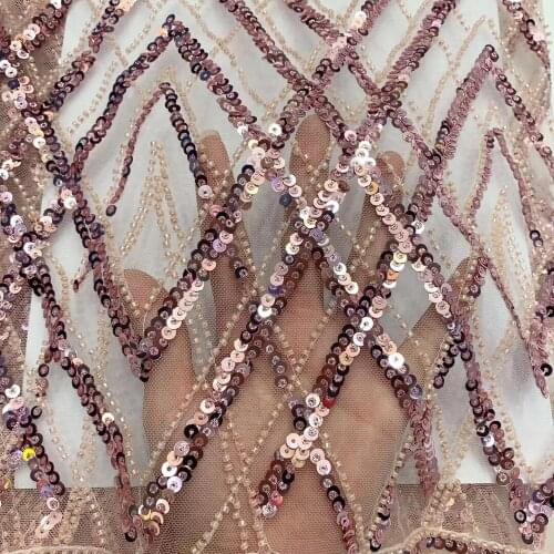 Top quality ZH-59684 for sex dress embroidered lace with sequins African french net lace fabric for party dress