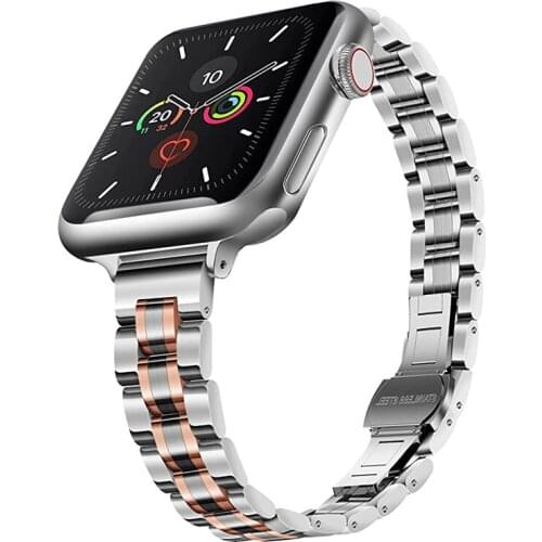Thin Bracelet For Apple Watch 6 Band 44mm SE Strap 40mm Stainless Steel Watchbands For iWatch Series 5 4 Applewatch 3 42mm 38mm