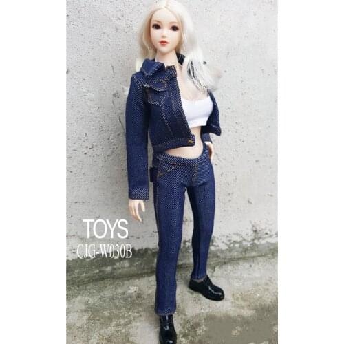 1/6 Scale Female Figure Costum suit Jeans Skirt Set Model for 12 Inches Action Figure DIY Dolls Toys Accessories CJG-W030