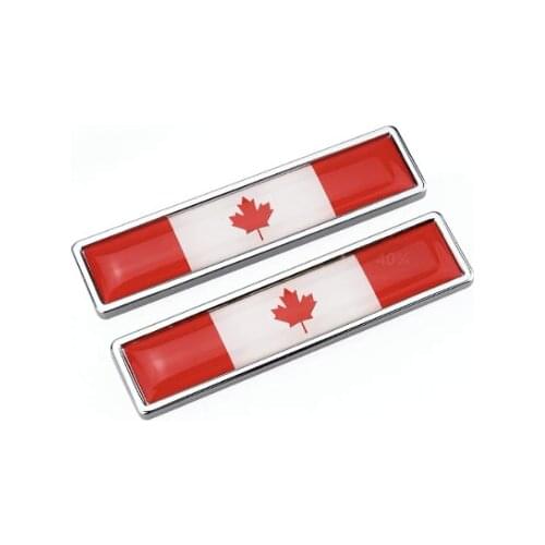 1 Pair Canada Flag Auto Emblem Badge Motorcycle decals Fairing Metal Stickers Car Styling Motorcycle Accessories
