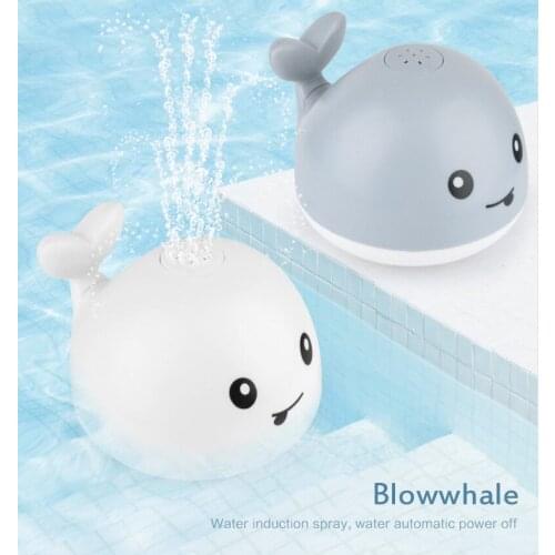 1pcs Baby Play Bath Toys Waterproof Whale Electric Induction Sprinkler Music Colorful Lights Children Water Toys Exquisite Gifts