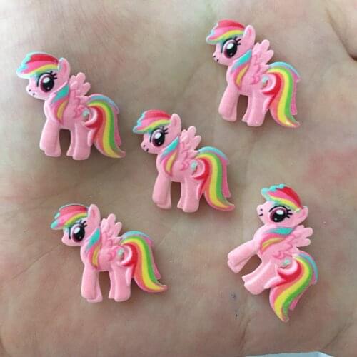 10PCS Resin Hand-paint Cute Horse Flatback Stone Child Scrapbook Buttons Crafts R733