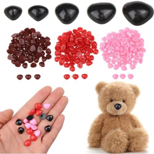 100PCS Plastic Triangle Velvet Nose For Bear Buttons Toys Handmade Craft Plush Toys DIY Safety Parts Animals Nose Accessories