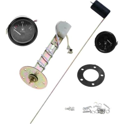 12V 2 inch/52mm Universal Fuel Sensor E-1/2-F Pointer Meter Fuel Level Gauge Fuel Level Gauge with White LED Ligh