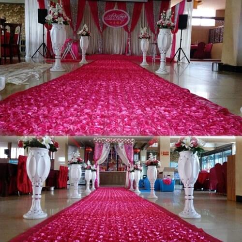 3D flower rose wedding carpet runner fabric non-woven wedding flower wall backdrop design party event curtain decor