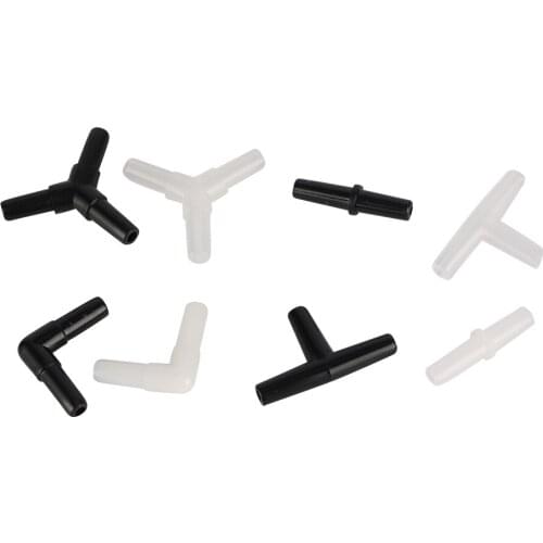 4mm Air Pipe Connectors Tee Straight Cross 90° Elbow Coupling Fish Tank Aquarium Air Pump Water Pipe Fittings 40 Pcs